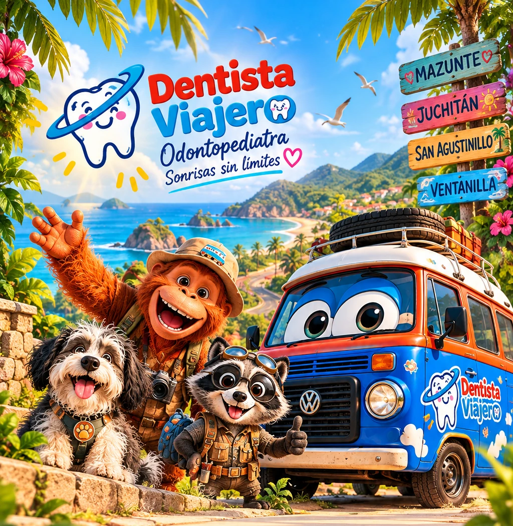 Pippo, Rumi, Peluche y La Niña, la combi Dentista Viajero